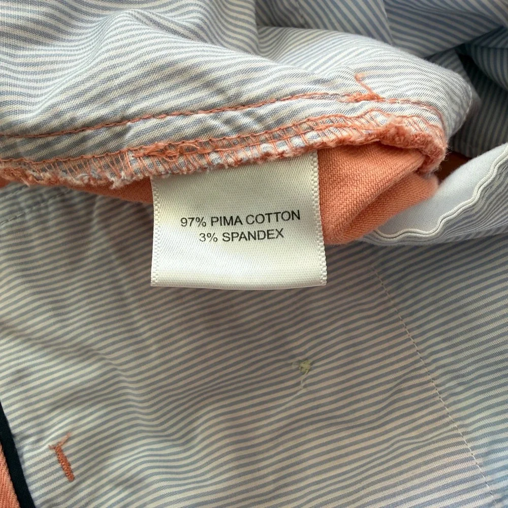 Peter Millar‎ Pilot Twill Men's 34 Pink Pima Cotton Stretch Chino Golf Shorts